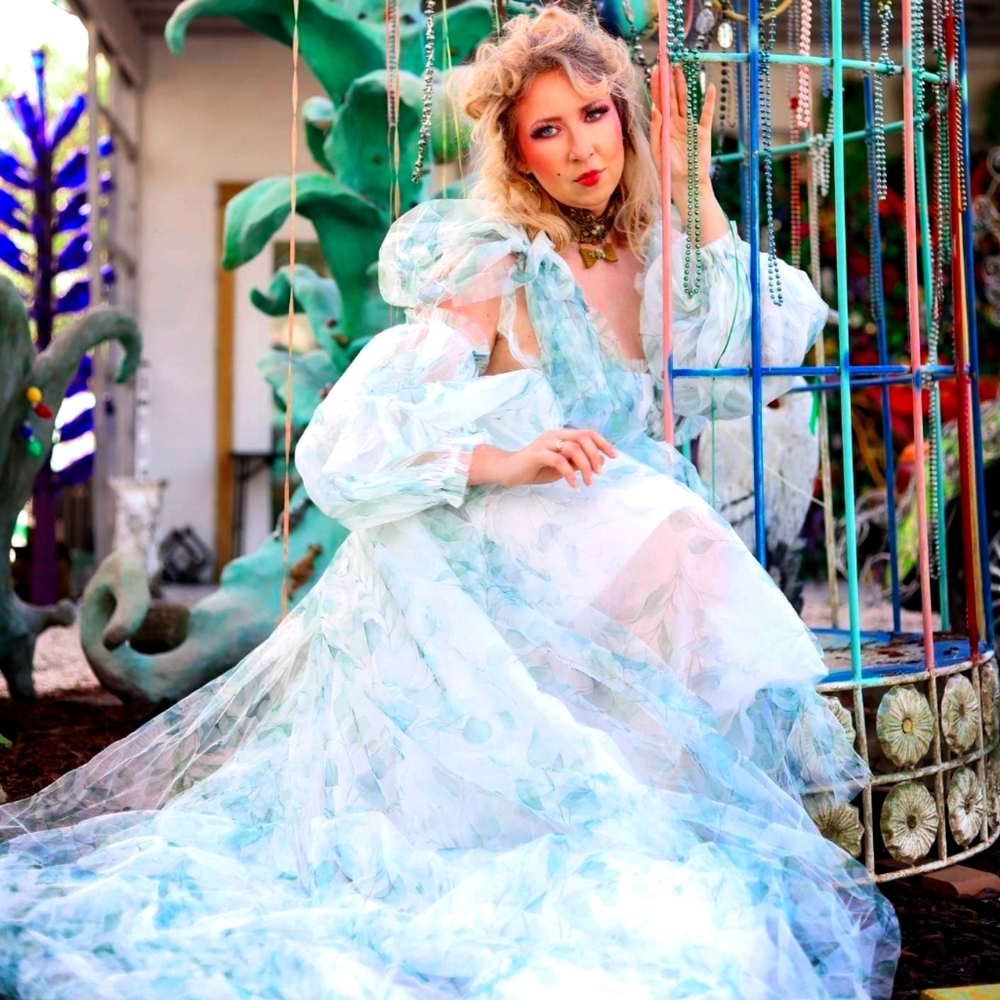 KH couture eucalyptus dress